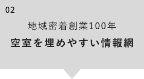 地域密着創業100年 空室を埋めやすい情報網