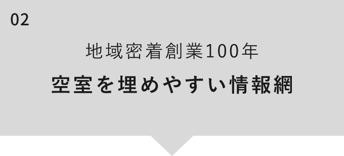 地域密着創業100年 空室を埋めやすい情報網